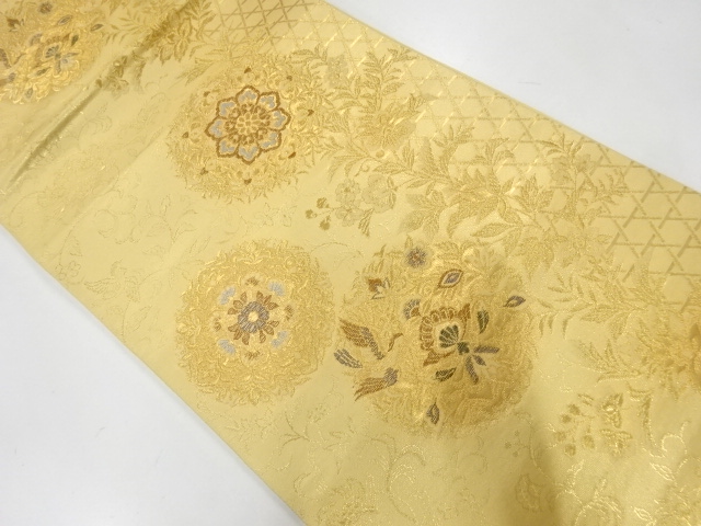 リサイクル　華紋に鳥模様織出し袋帯